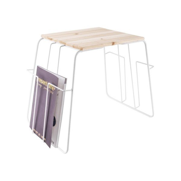 Baltas kavos staliukas su žurnalų laikymo vieta "Leitmotiv Wired-image-3