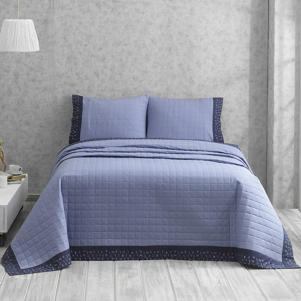 Mėlyna dvigulė lovatiesė su pagalvių užvalkalais Jolly, 240 x 250 cm