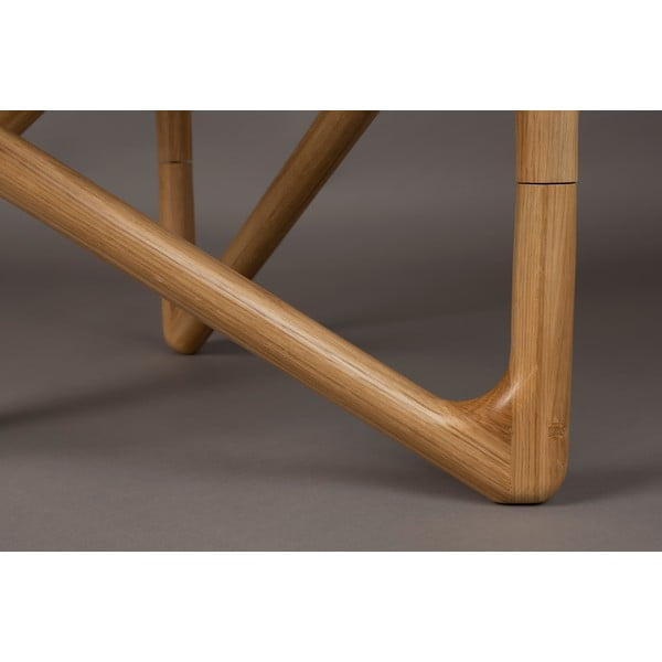 Apvalios formos kavos staliukas natūralios spalvos su stikliniu stalviršiu ø 80 cm Naia – Dutchbone-image-1