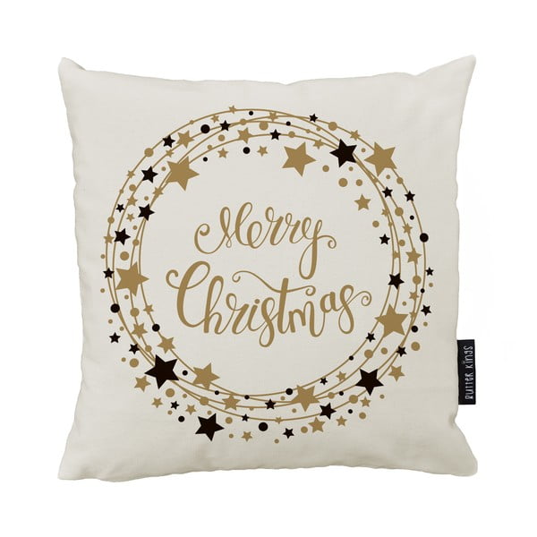 Kalėdinė pagalvė su medvilniniu užvalkalu Butter Kings Stars Wreath, 45 x 45 cm