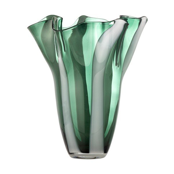Iš stiklo  rankų darbo vaza žalios spalvos (aukštis 32 cm) Lettice – Bloomingville