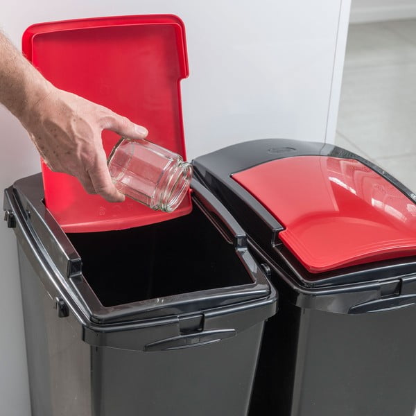 Raudonas ir juodas šiukšliadėžės dangtis - Addis-image-1