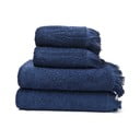 2 tamsiai mėlynų didelių ir 2 mažų rankšluosčių rinkinys iš 100% medvilnės Bonami Selection, 50 x 90 + 70 x 140 cm