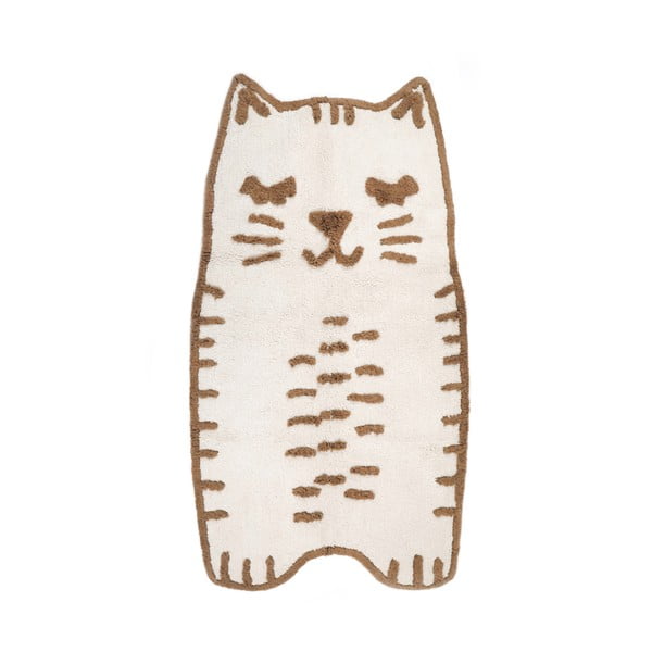 Skalbiamas/rankų darbo iš medvilnės vaikiškas kilimas kreminės spalvos 65x120 cm Little Charlie – Nattiot