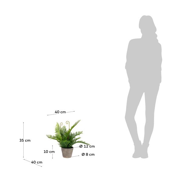 Dirbtinė gėlė cementiniame vazone Kave Home, aukštis 35 cm-image-2