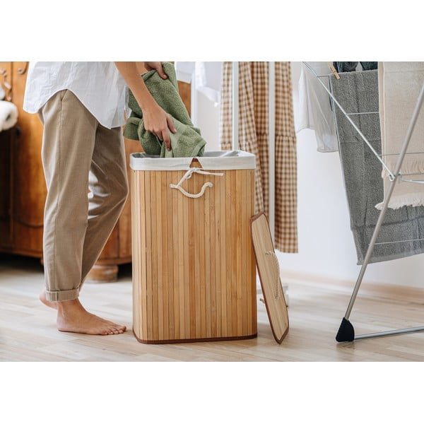 Skalbinių krepšys iš bambuko natūralios spalvos 78 l Bamboo – Compactor-image-1