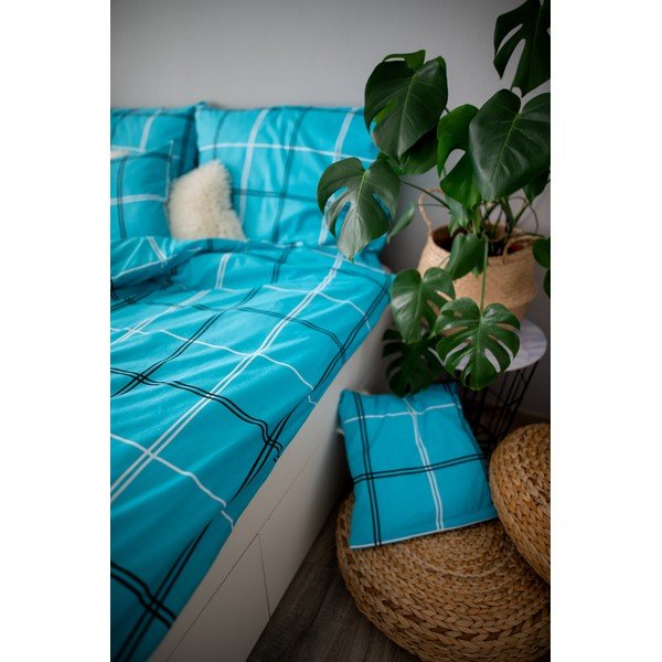 Turkio spalvos medvilnės patalynė viengulei lovai Cotton House Dita, 140 x 200 cm-image-1
