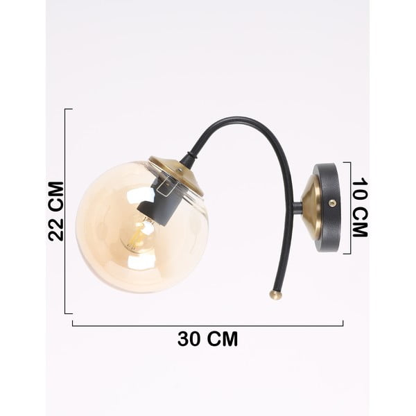 Sieninė lempa ochros spalvos/juodos spalvos ø 15 cm Yoyo – Squid Lighting-image-2