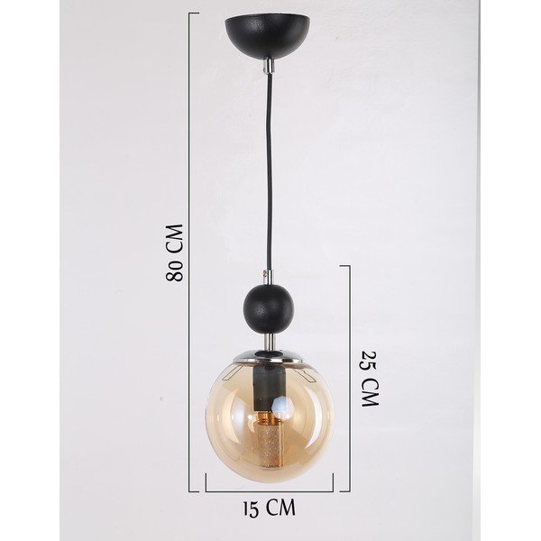 Kabantis šviestuvas ochros spalvos/juodos spalvos ø 15 cm su stiklo gaubtu Marble – Squid Lighting-image-2