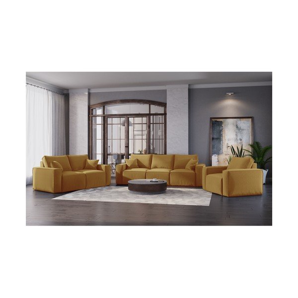 Geltonos spalvos sofa "Cosmopolitan Design Miami", 245 cm-image-4