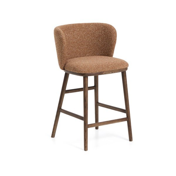 Terakotos spalvos iš audinio baro taburetė (sėdynės aukštis 65 cm) Ciselia – Kave Home