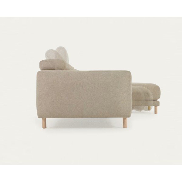 Smėlio spalvos kampinė sofa (dešinysis kampas) Singa - Kave Home-image-1
