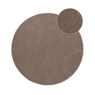 Rankų darbo taupe spalvos iš vilnos apvalios formos kilimas ø 120 cm Eleni Taupe – Hanse Home