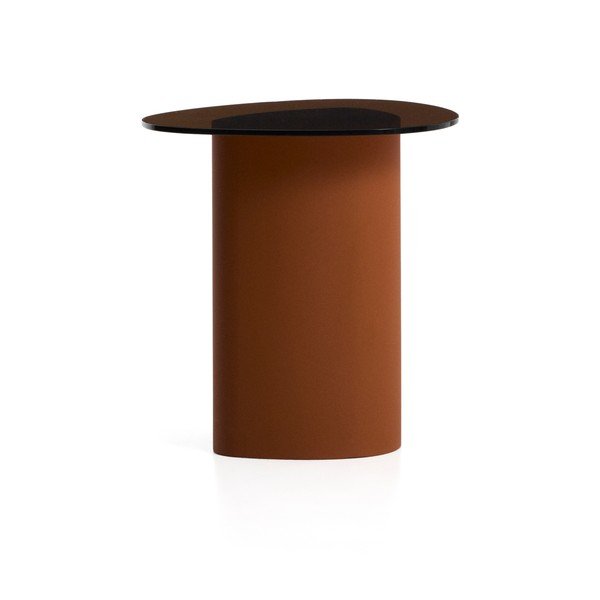 Šoninis stalas su stikliniu stalviršiu 47x48 cm Olir – Kave Home