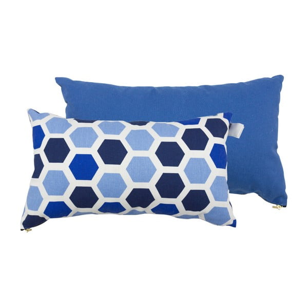 2 pagalvėlių su užpildu rinkinys Karup Deco Cushion Ocean Geometry/Navy, 45 x 25 cm