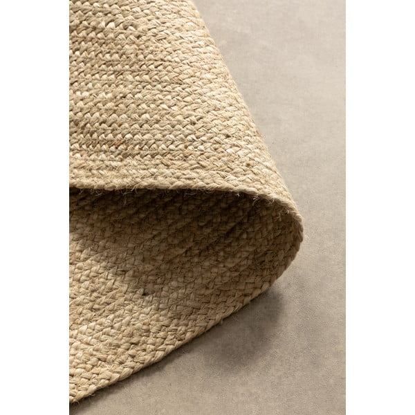 Apverčiamas dramblio kaulo spalvos iš džiuto apvalios formos kilimas ø 140 cm Braided – Hanse Home-image-3