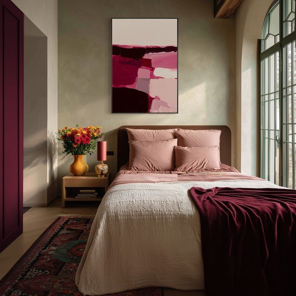 Spausdintas paveikslas su rėmeliu/tapyba ant drobės 70x100 cm Berry Blocks – Styler-image-2