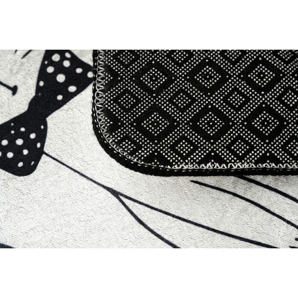 Baltas/juodas vonios kambario kilimėlis 60x40 cm Little Cats - Foutastic-image-1