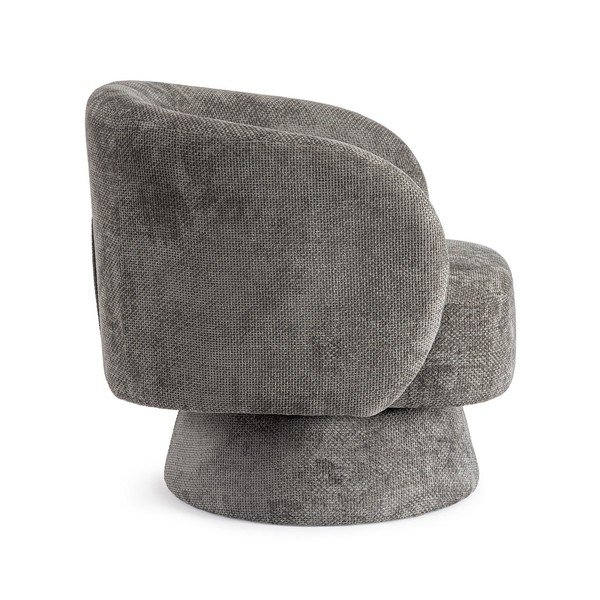Tamsiai pilkos spalvos pasukamas krėslas iš šenilinio audinio Julienne – Bizzotto-image-3