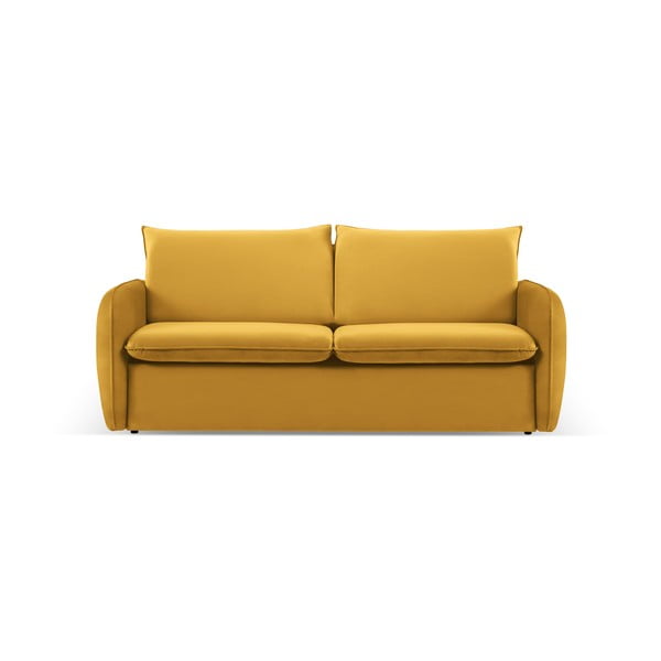 Sulankstoma sofa garstyčių spalvos iš velveto 214 cm Vienna – Cosmopolitan Design