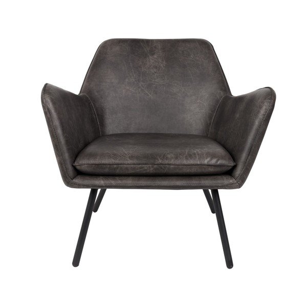Pilkas fotelis White Label Bon-image-3