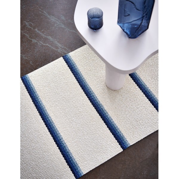 Mėlynos spalvos/kreminės spalvos lauko kilimas 70x300 cm Olle Blue Vanilla – Pappelina-image-1