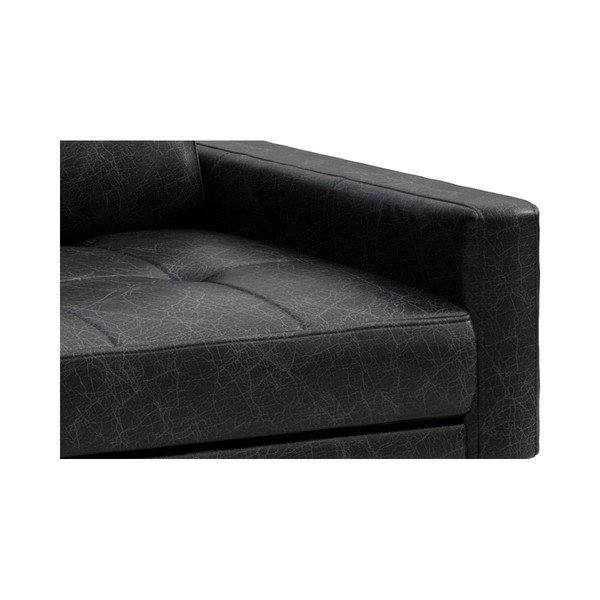 Juoda odinė kampinė sofa MESONICA Musso Tufted, kairysis kampas-image-4