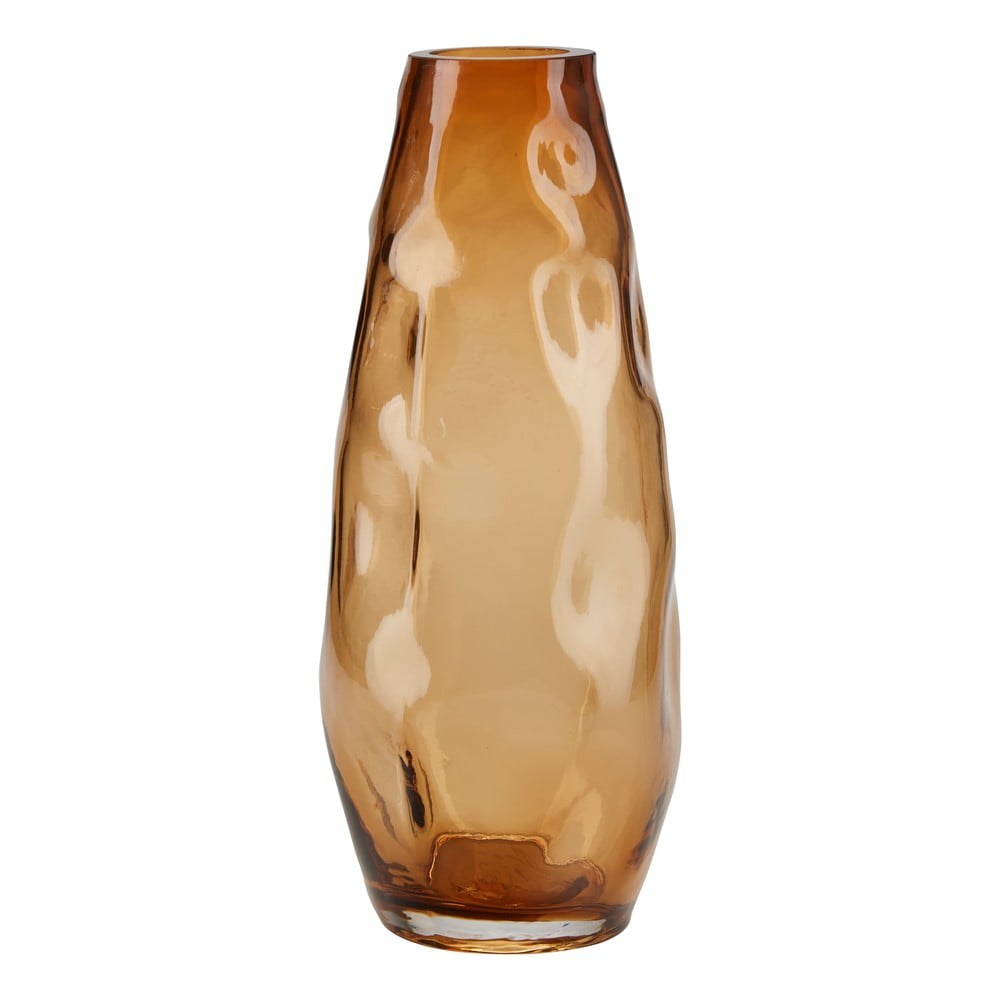 Šviesiai oranžinė stiklinė vaza Bahne & CO, aukštis 28 cm