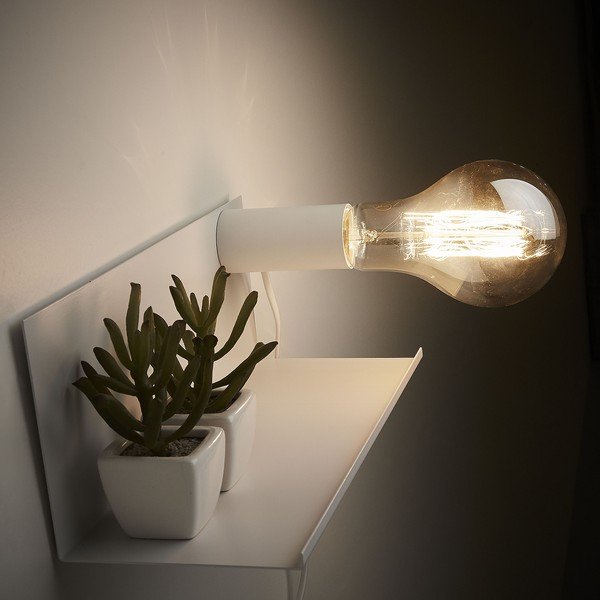 Baltas sieninis šviestuvas su lentyna Hannah - Kave Home-image-2