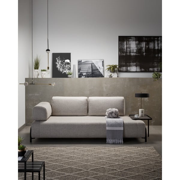 Smėlio ir pilkos spalvos sofa Kave Home Compo-image-1