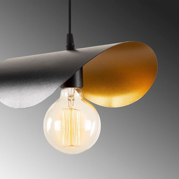 Kabantis šviestuvas juodos spalvos/bronzinės spalvos su metaliniu gaubtu Sivani – Opviq lights-image-4