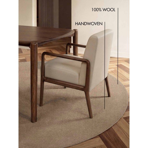 Rankų darbo smėlio spalvos iš vilnos apvalios formos kilimas ø 160 cm Greenwich – Ted Baker-image-4