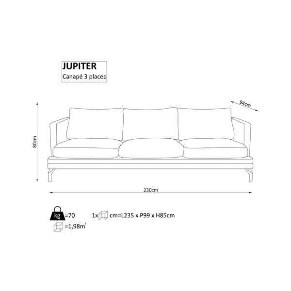 Tamsiai pilka trijų vietų sofa "Windsor & Co. Sofos Jupiter-image-3