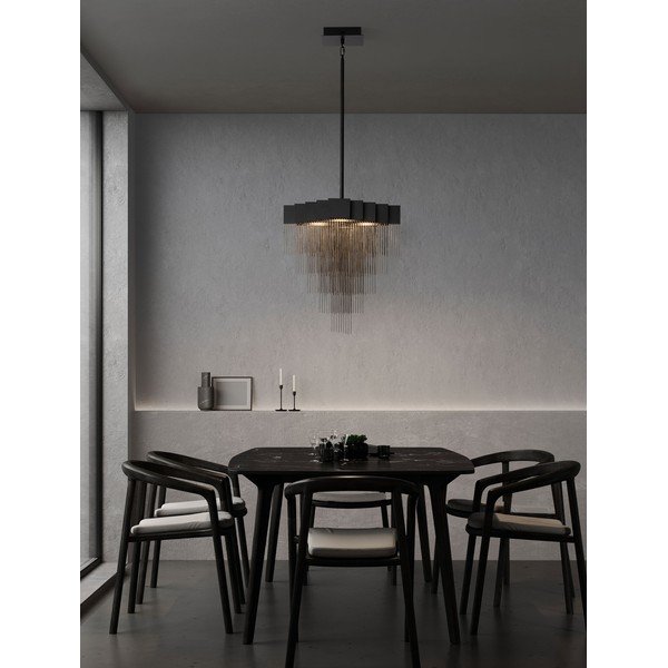 Matinės juodos spalvos iš plieno kabantis šviestuvas LED su pritemdymo funkcija Revια – Nova Luce-image-1