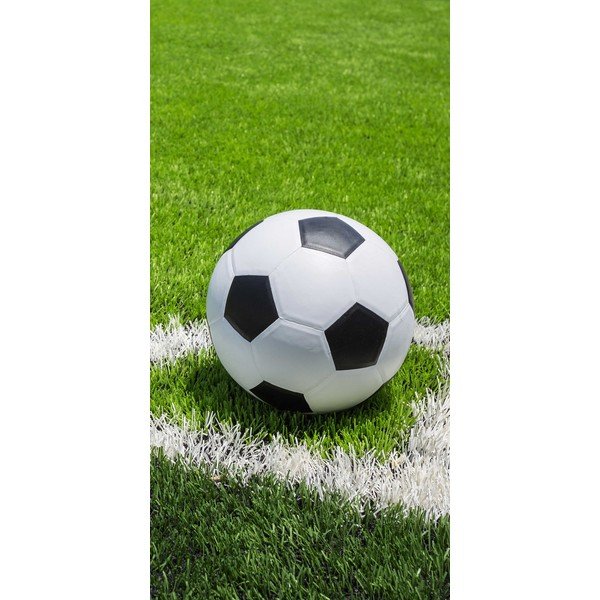 Žalios spalvos vaikiškas rankšluostis iš medvilnės 70x140 cm Football – Jerry Fabrics