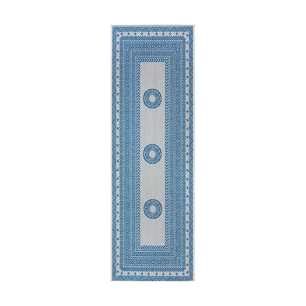 Mėlynos ir smėlio spalvos kilimėlis NORTHRUGS Elegant, 70 x 300 cm
