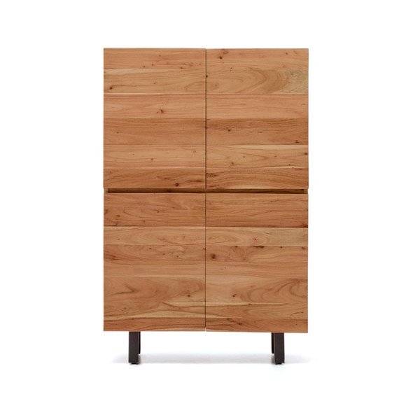 Natūralios spalvos iš akacijos masyvo šoninė spintelė 100x155x40,5 cm Uxue – Kave Home