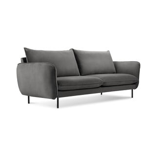 Tamsiai pilka aksominė sofa Cosmopolitan Design Vienna, 160 cm