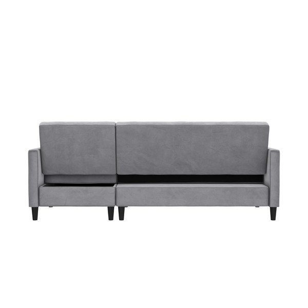 Iš velveto kampinė sofa šviesiai pilkos spalvos Celine – Støraa-image-4