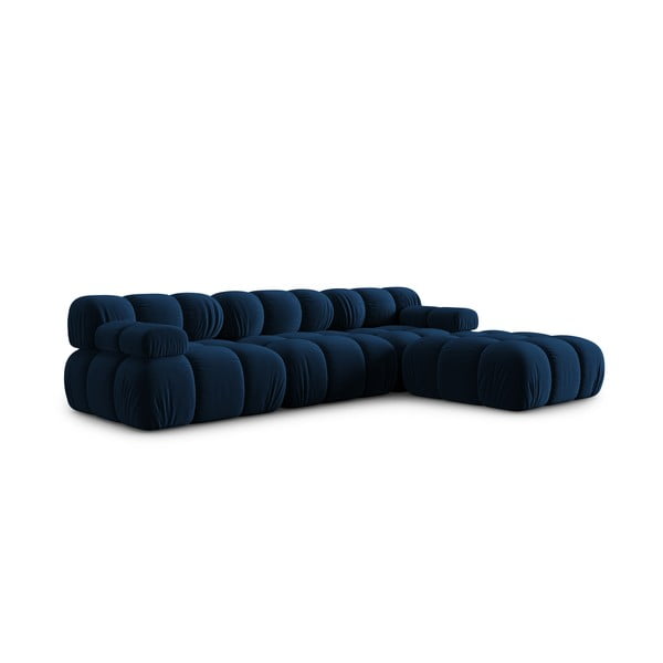 Kampinė sofa mėlynos spalvos iš velveto Bellis – Micadoni Home-image-3