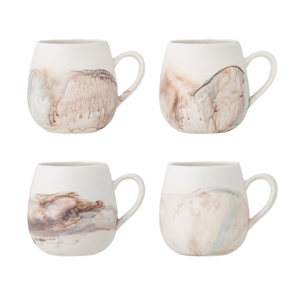 Kreminės spalvos iš akmens masės puodeliai 4 vnt. 250 ml Lyre – Bloomingville