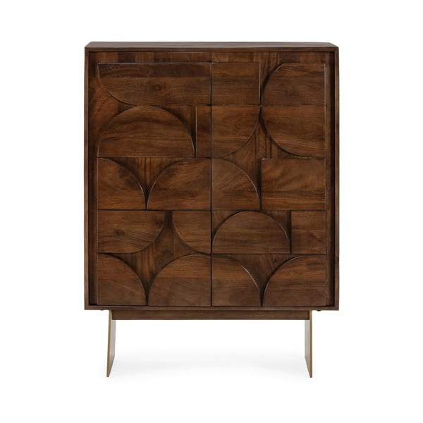 Rudos spalvos iš mango masyvo spintelė 90x120x40 cm Trisha – MOME