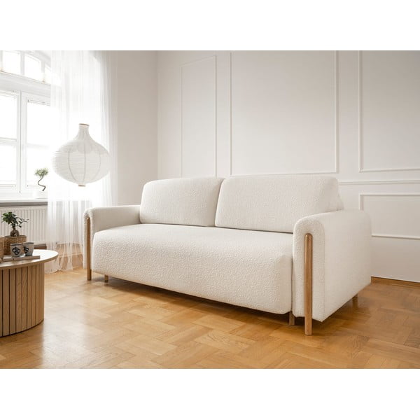 Dramblio kaulo spalvos iš boucle sulankstoma/su sandėliavimo vieta sofa 244 cm Arcadova – ELTAP-image-3