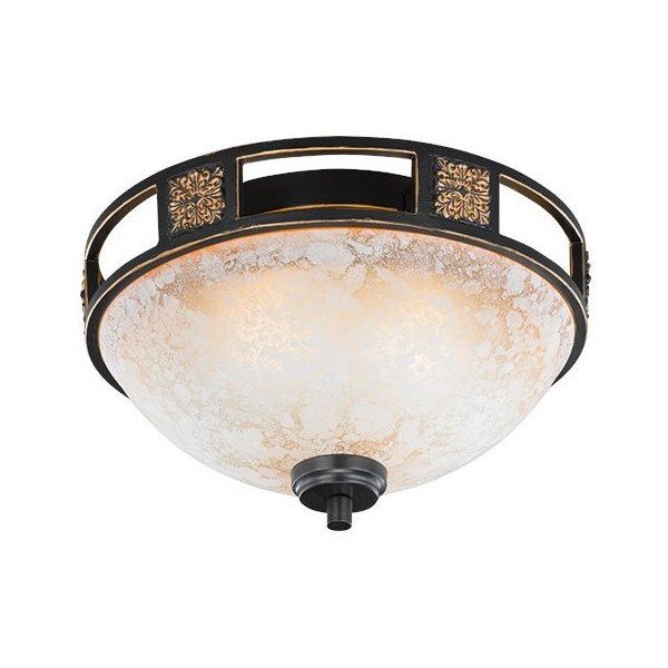 Juodos spalvos lubinis šviestuvas ø 33 cm su stiklo gaubtu Quinta – Trio