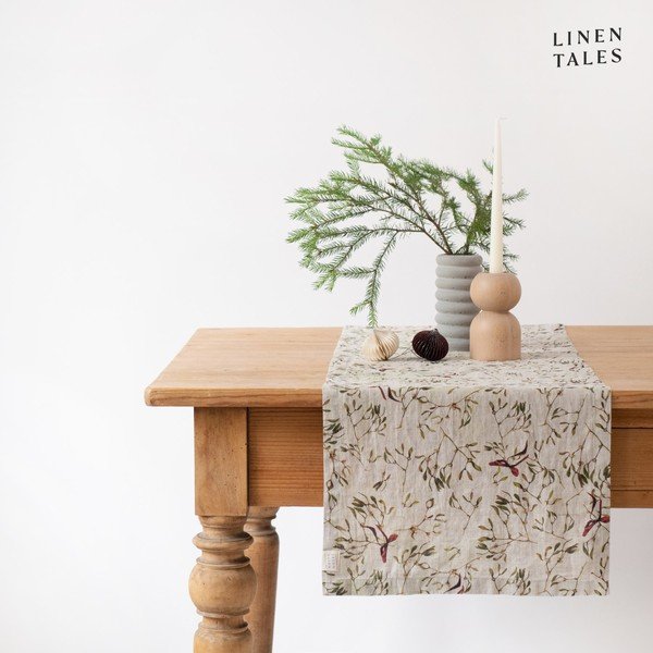 Stalo takelis iš lino su Kalėdų motyvu 40x200 cm – Linen Tales