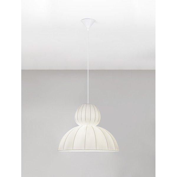 Matinės baltos spalvos iš tekstilės kabantis šviestuvas ø 50 cm Delina – Nova Luce-image-4