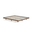 Rudos spalvos iš beržo masyvo dvigulė lova be galvūgalio su lovos grotelėmis 160x200 cm Norlen – Kave Home
