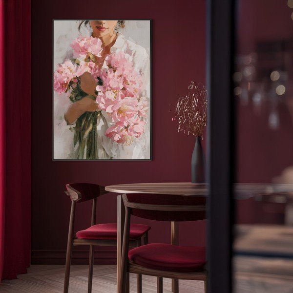Spausdintas paveikslas su rėmeliu/tapyba ant drobės 70x100 cm Floral Embrace – Styler-image-3