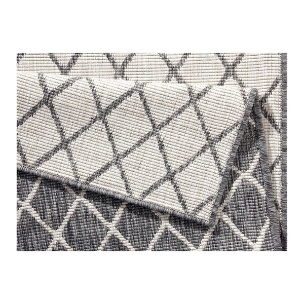 Pilkos ir kreminės spalvos dvipusis lauko kilimas NORTHRUGS Malaga, 80 x 350 cm-image-3