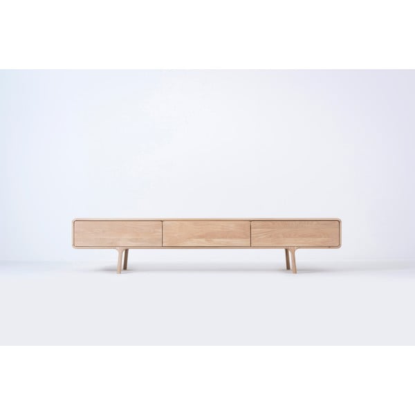 Ąžuolo masyvo TV komoda su 3 stalčiais Gazzda Fawn-image-3